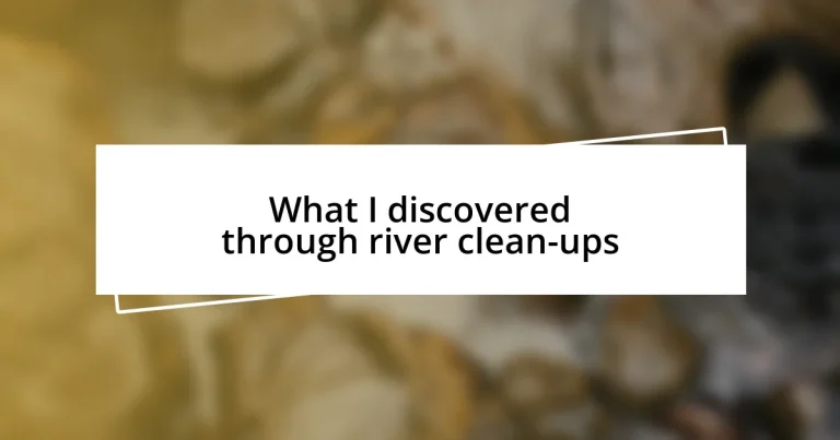 What I discovered through river clean-ups