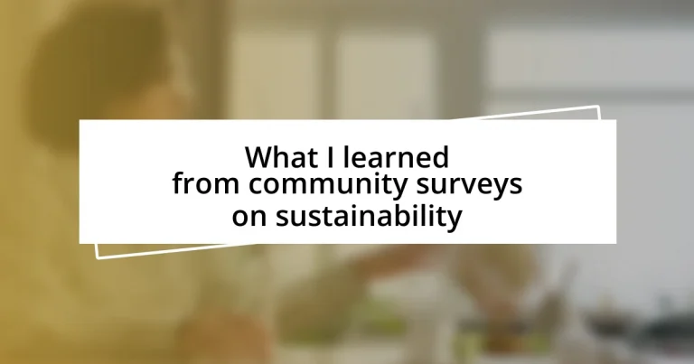 What I learned from community surveys on sustainability