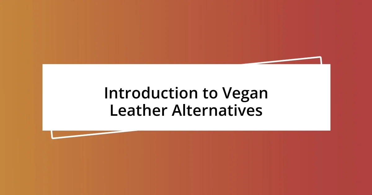 Introduction to Vegan Leather Alternatives